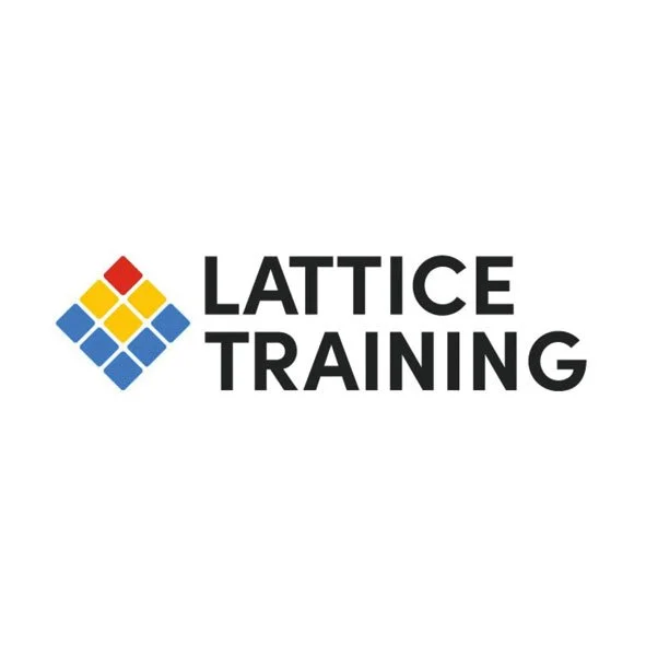 Lattice Training logo with a colorful diamond-shaped grid and bold black text
