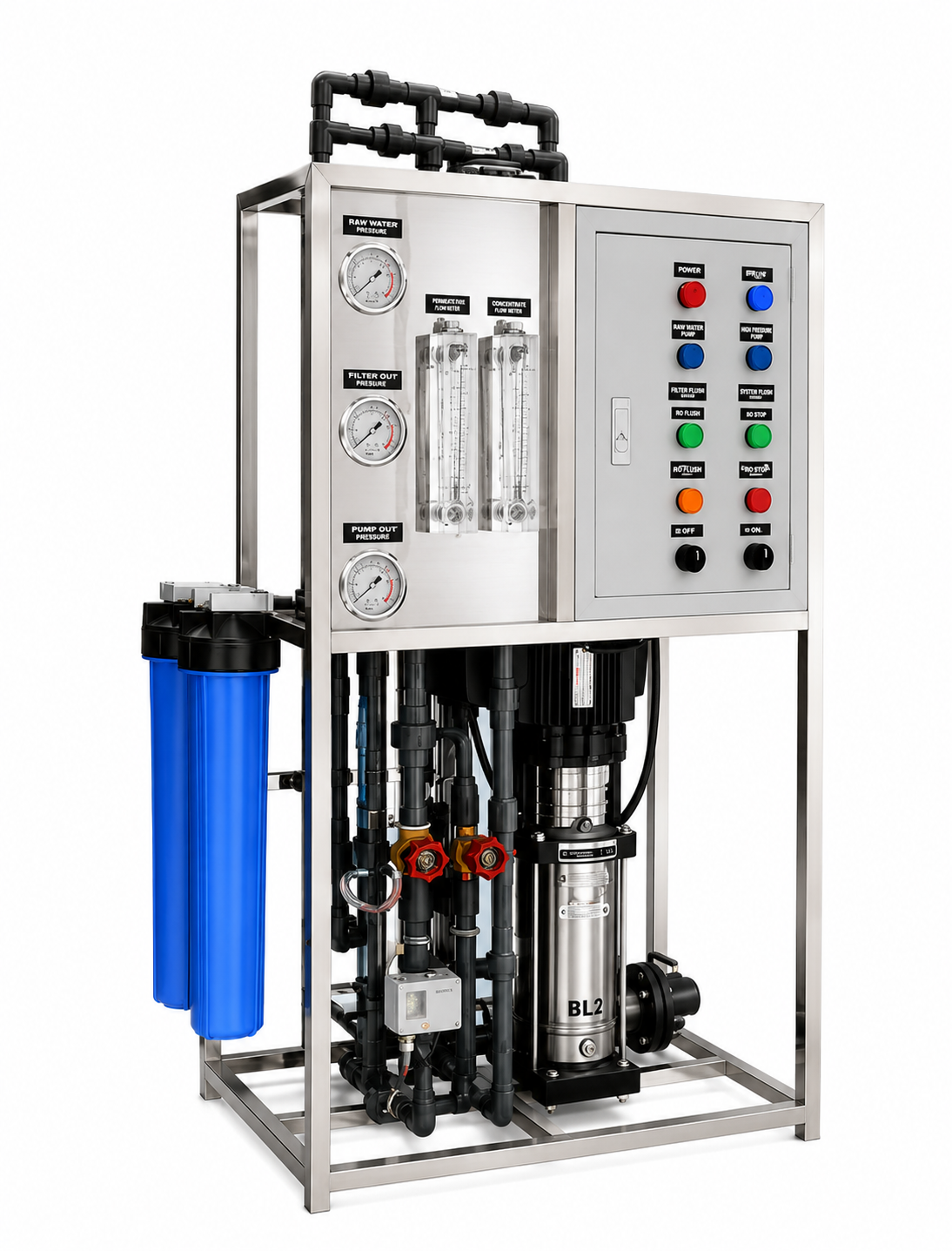 เครื่องกรองน้ำระบบ RO  ขนาด 12,000 ลิตร/วัน (12,000 L/Day Reverse Osmosis (RO) Water Filtration System)