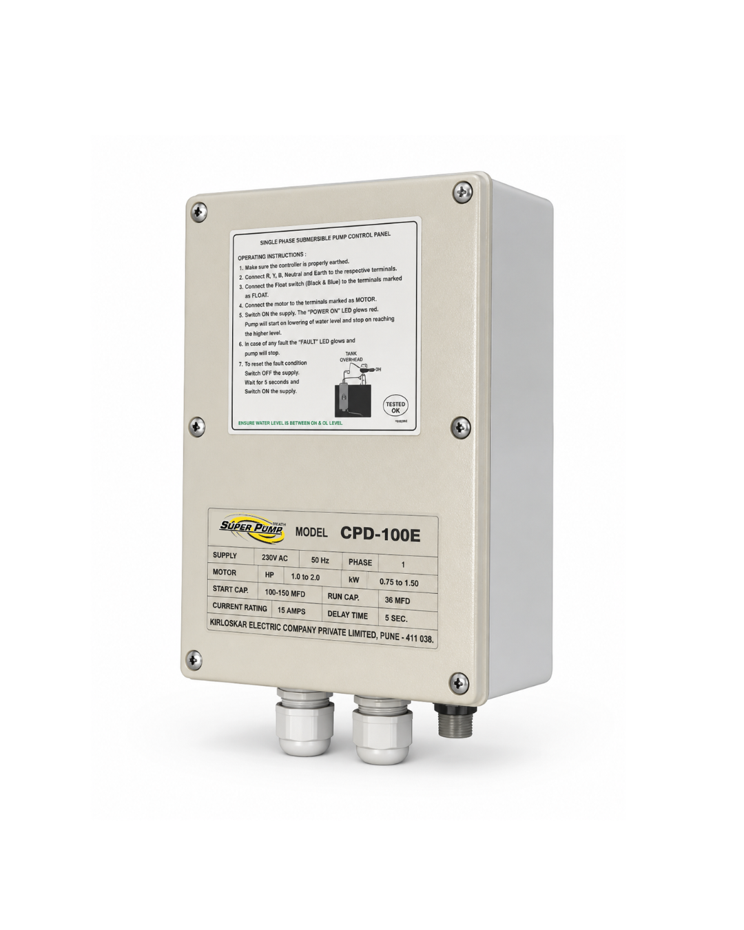 ตู้ควบคุมปั๊มบาดาล รุ่น Standard CPBO Controller