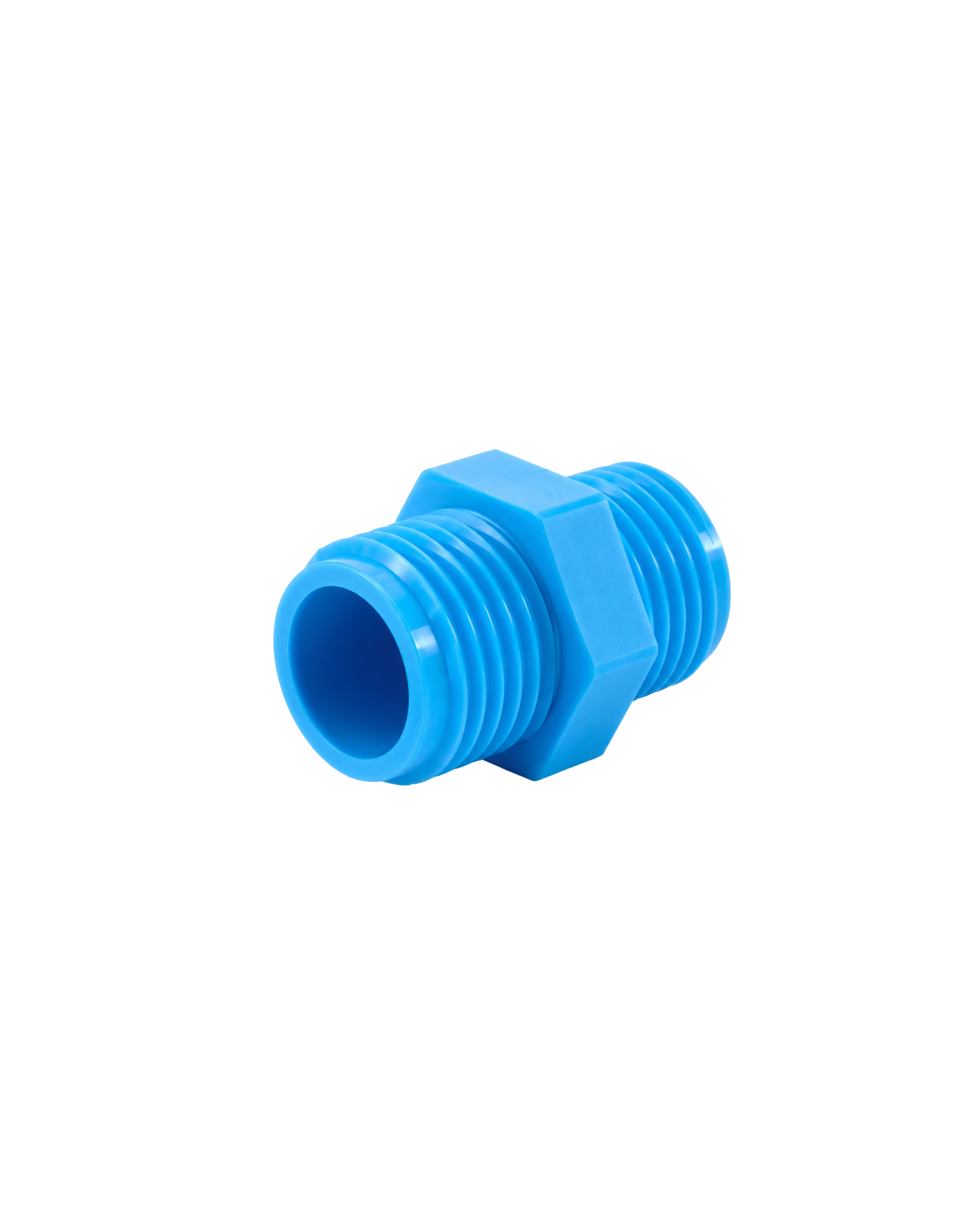 นิปเปิล PVC เกลียวนอก สีฟ้า (PVC Male Nipple – NIPPLE-WS B)