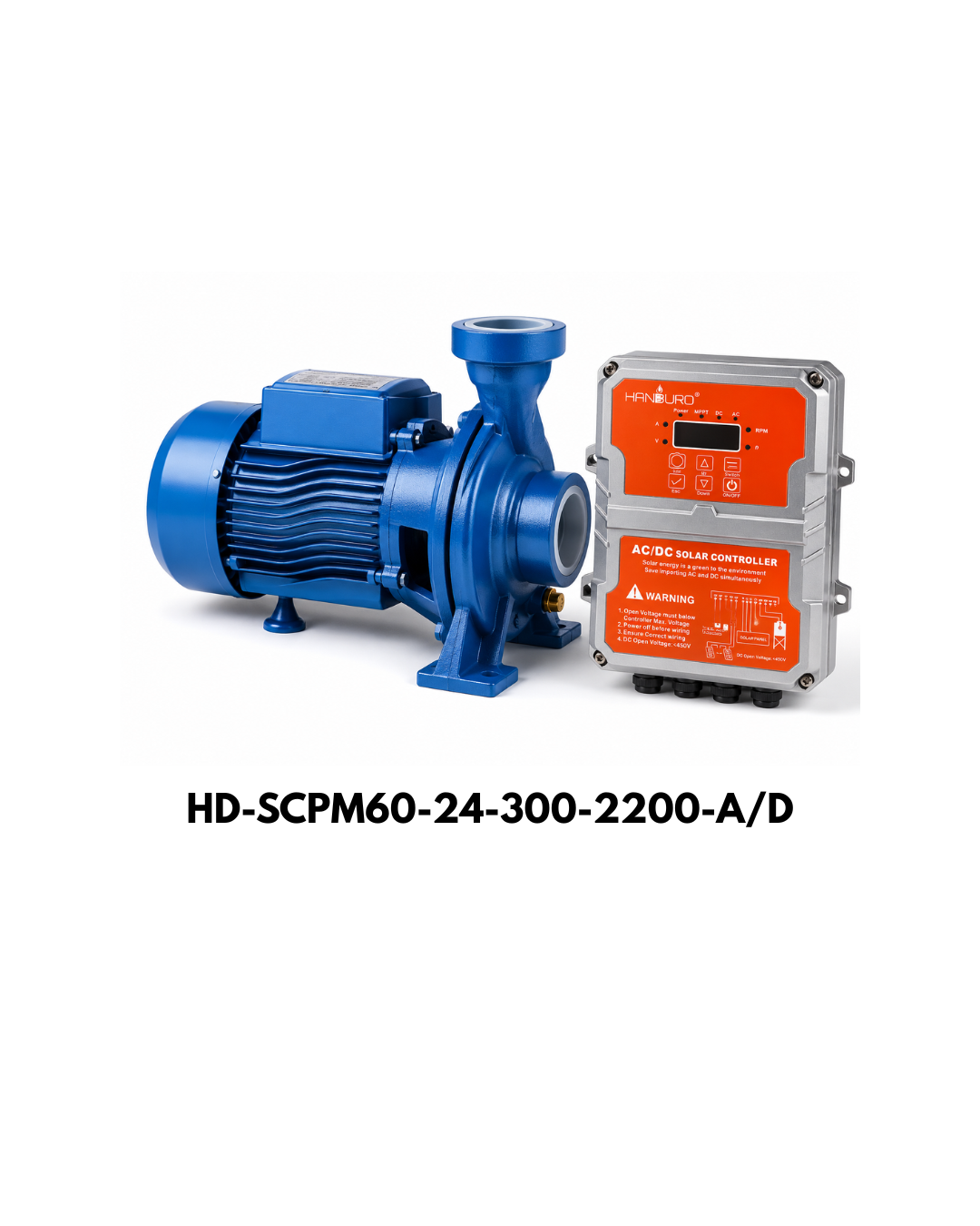 ปั๊มน้ำโซลาร์เซลล์แบบกระแสตรงไร้แปรงถ่าน (Solar DC Pump): HD-SCPM60-24-300-2200-A/D