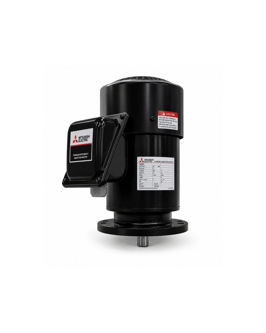 มอเตอร์ไฟฟ้าเหนี่ยวนำ 3 เฟส พร้อมระบบเบรกแม่เหล็กไฟฟ้า รุ่น SF-QRVB Series (1/4HP–10HP) – Vertical Type
