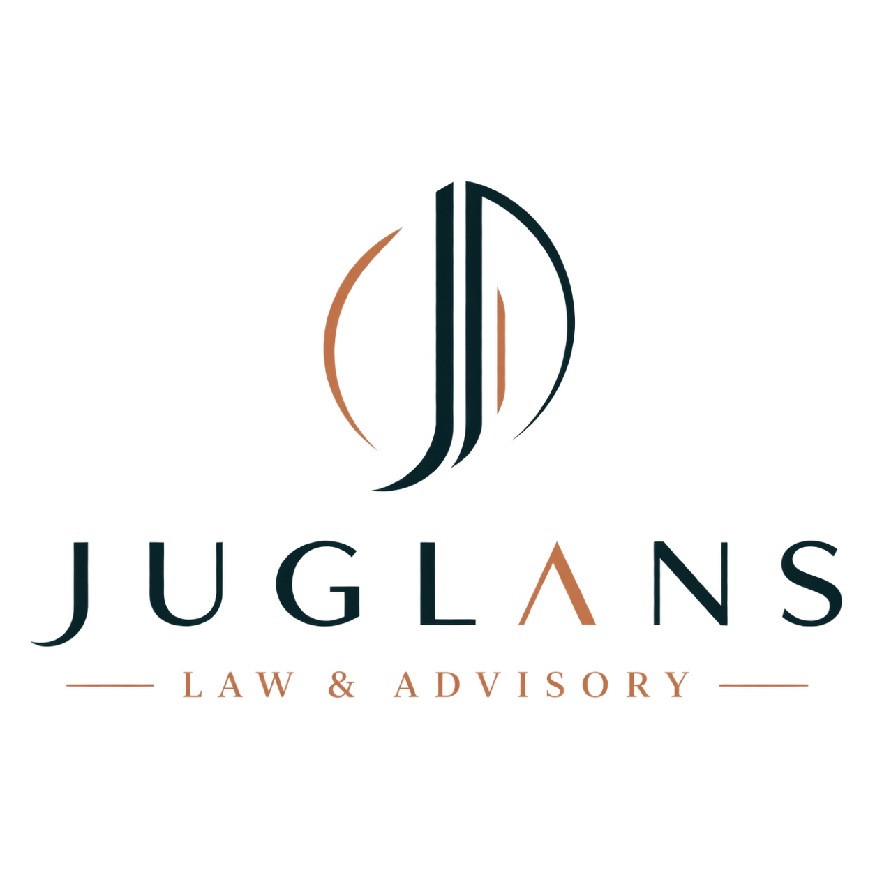Logo for JUGLANS Law & Advisory, featuring a stylized emblem above the company name with red and gold accents.