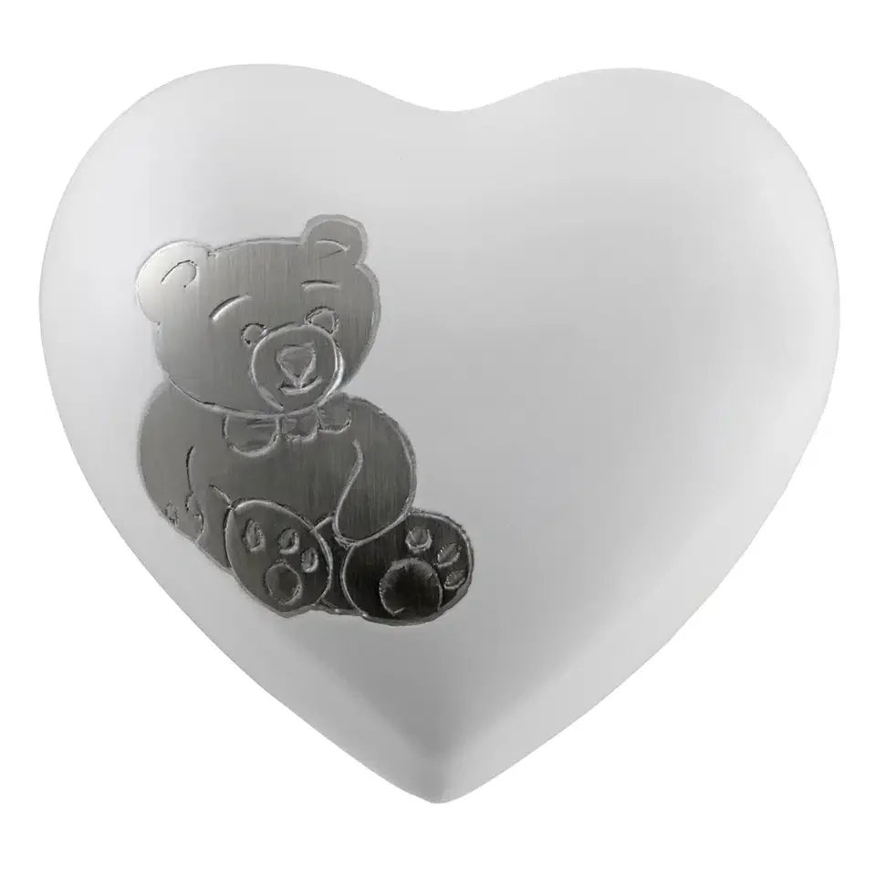 QB19H Teddy Bear Heart Urn