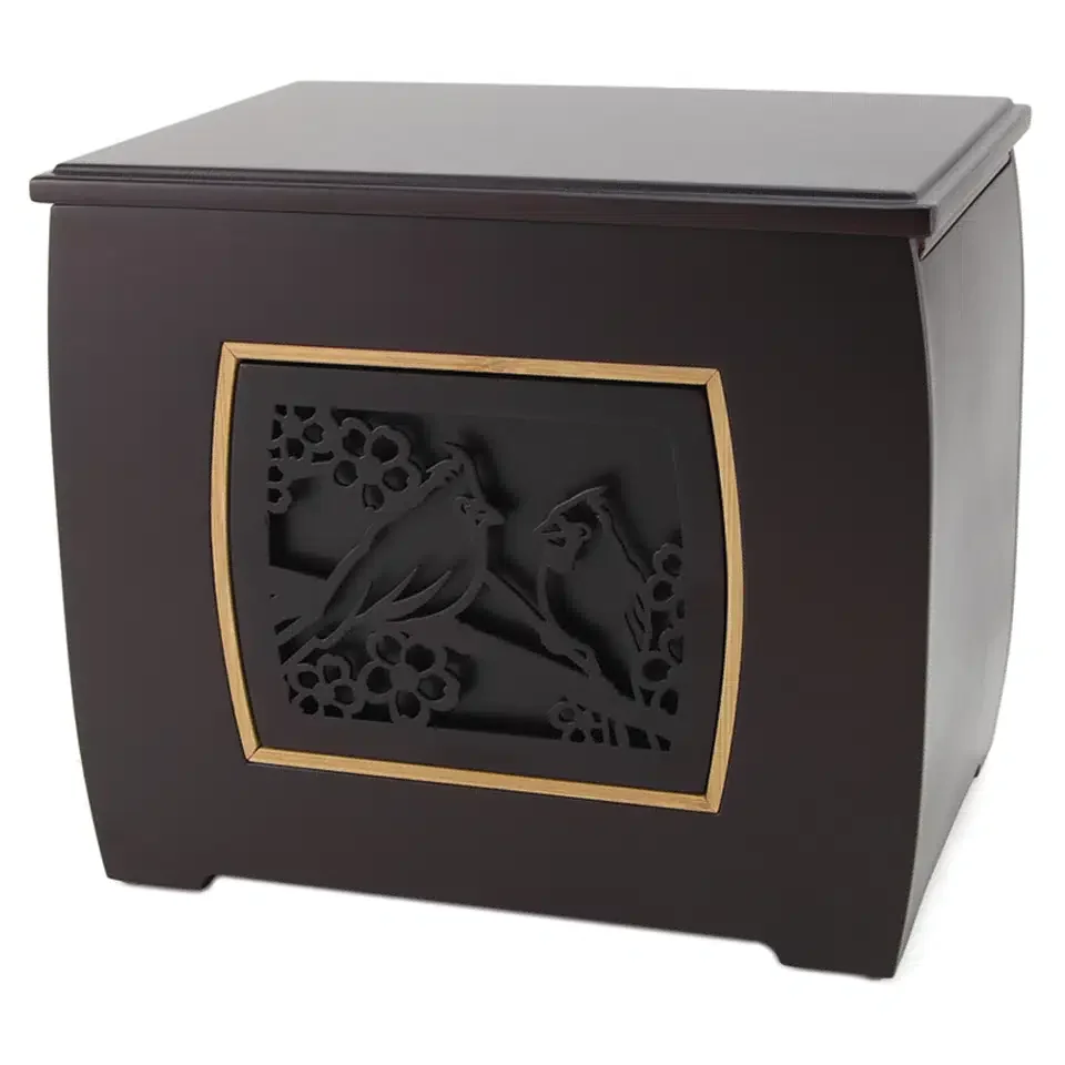 CMB856-Modern Companion Urn with Cardinals.WebP