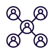 Six dark blue flowers arranged in a circular pattern.