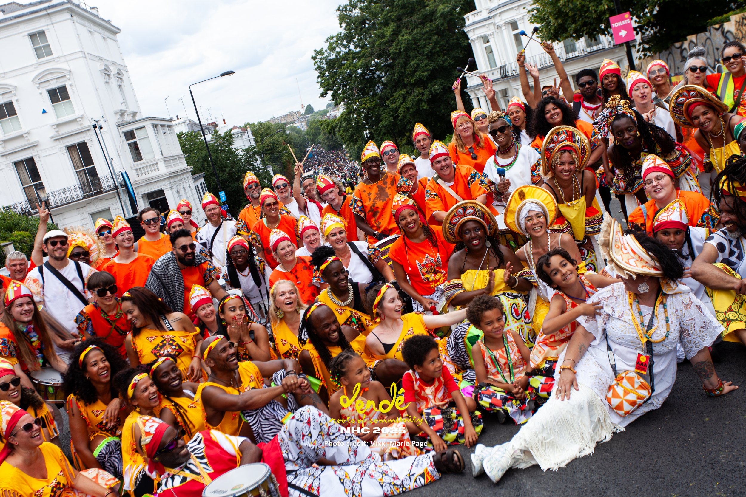 Dendê Nation Afro Brazilian Samba Reggae bloco at Notting Hill carnival