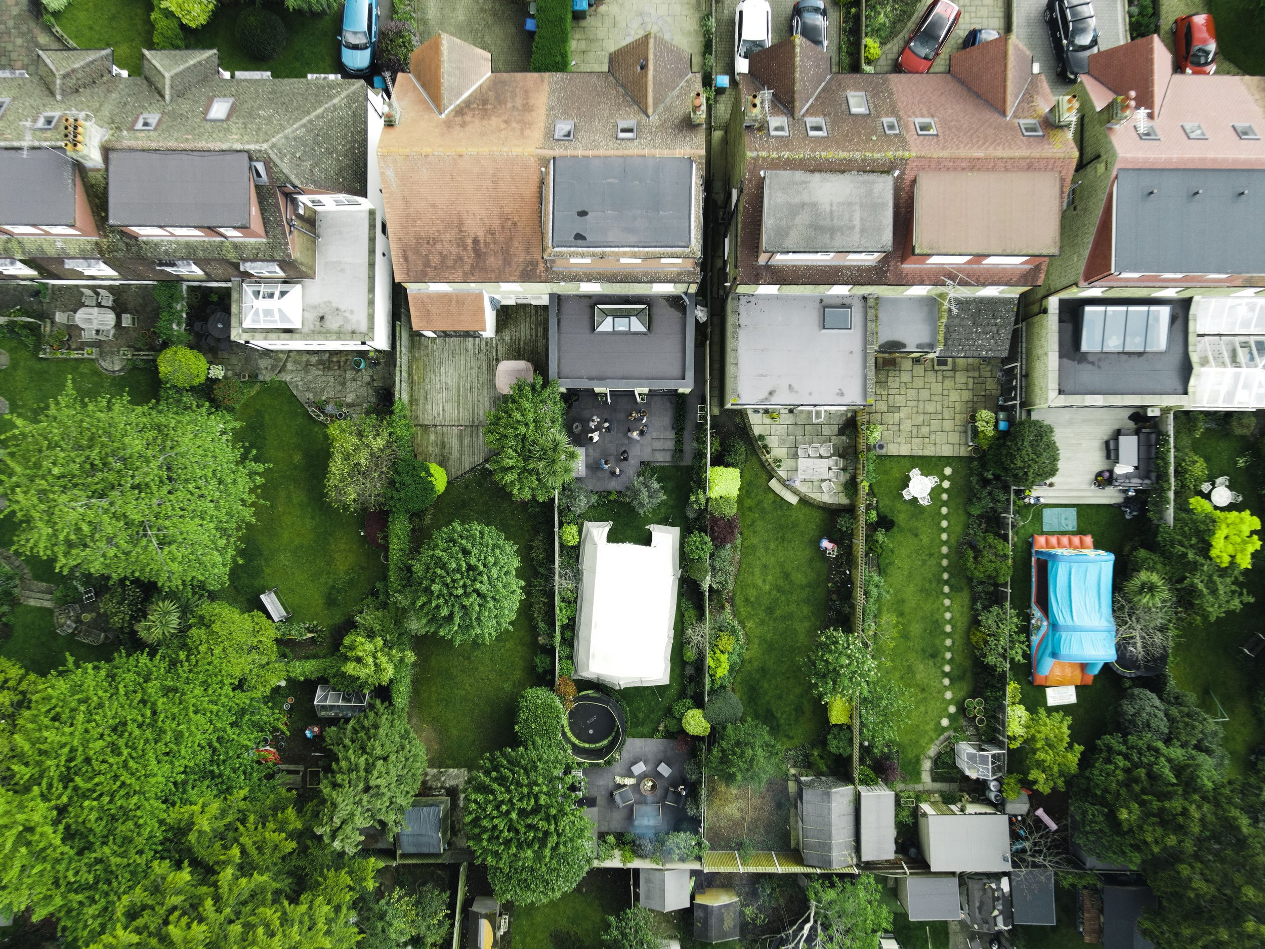 Vue aérienne d'habitations réalisée par drone à Ozoir-la-Ferrière