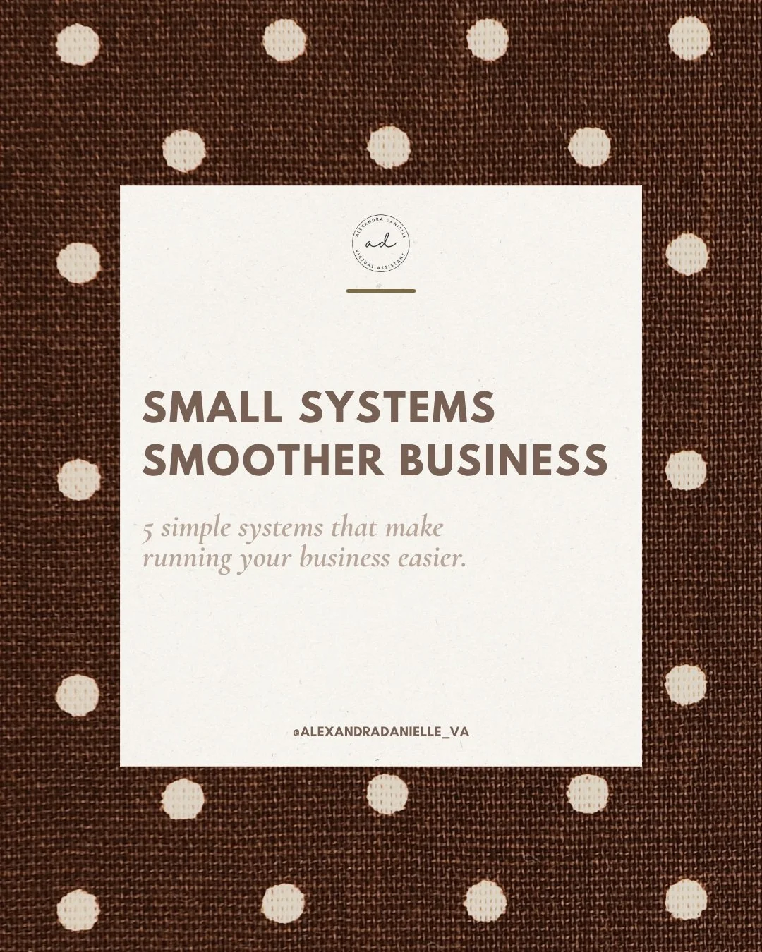 Sometimes, it's the smallest systems that make the biggest difference in running a small business.

A saved email template. 
A follow-up reminder. 
An organized client folder instead of searching through 17 different places.

These little things migh
