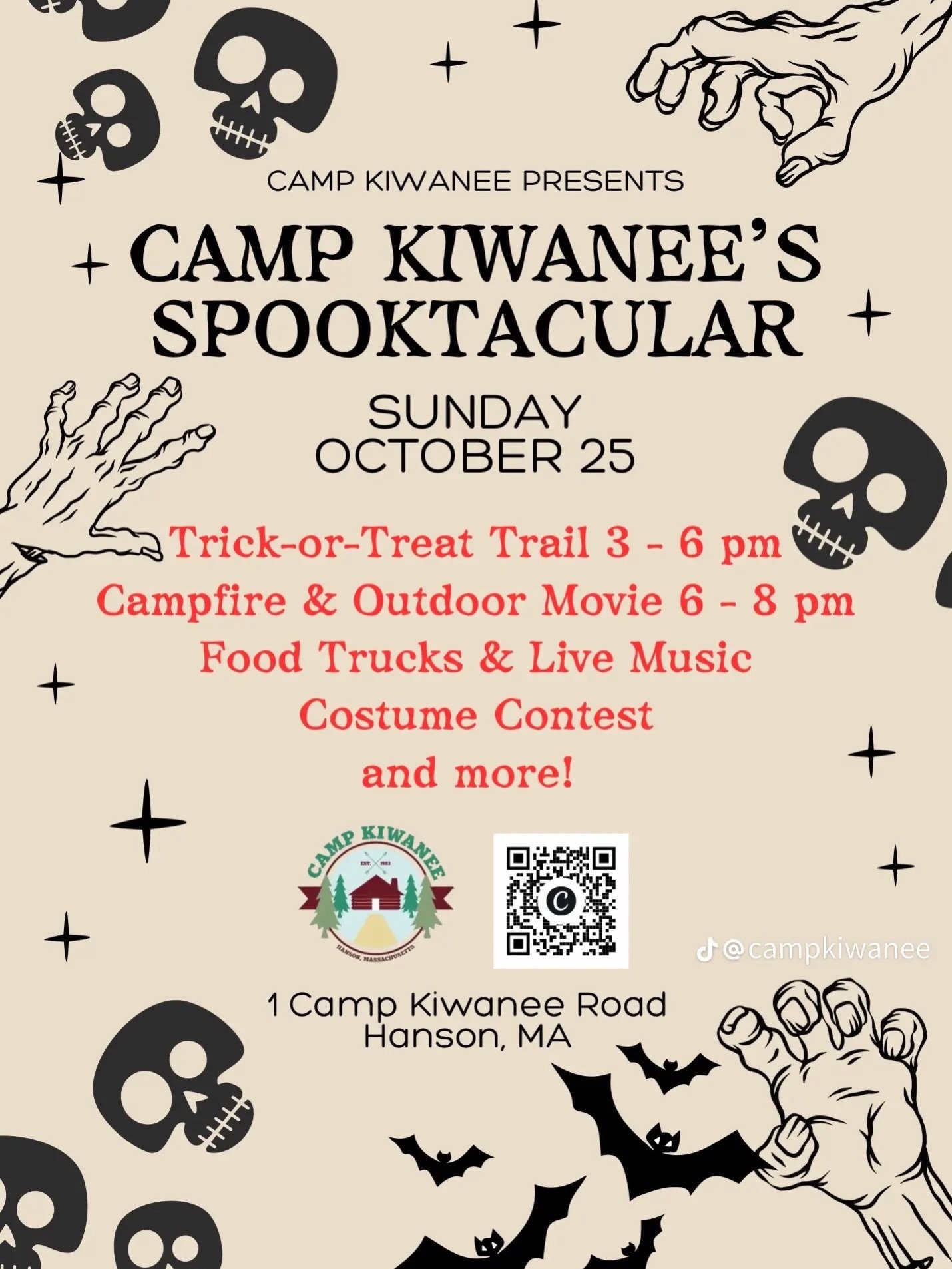 Calling all local business owners and community groups!

Camp Kiwanee&rsquo;s Spooktacular &amp; Movie Night is coming to town on **Sunday, October 25, 2026,** and we&rsquo;re looking for local businesses and community groups to join in the fun!

The