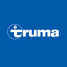 Truma logo featuring a white candle within a circle, with the word 'Truma' in white on a blue background.