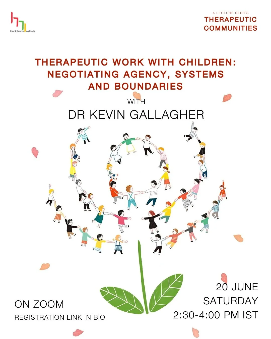 In the third lecture of our TC series, Dr Kevin Gallagher will speak about using the TC framework in working with children and within it, negotiating agency, systems and boundaries.

Register via the link in our bio!