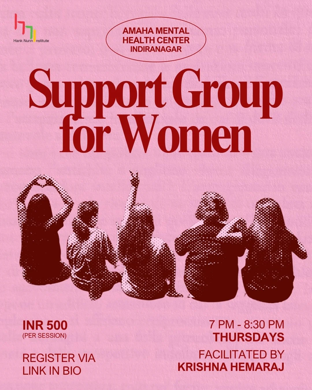 Our support group for women continues to meet in Indiranagar, and is open to new members. Registration&rsquo;s open for August!

Register via link in our bio, and for queries, write to: krishna@hanknunninstitute.org