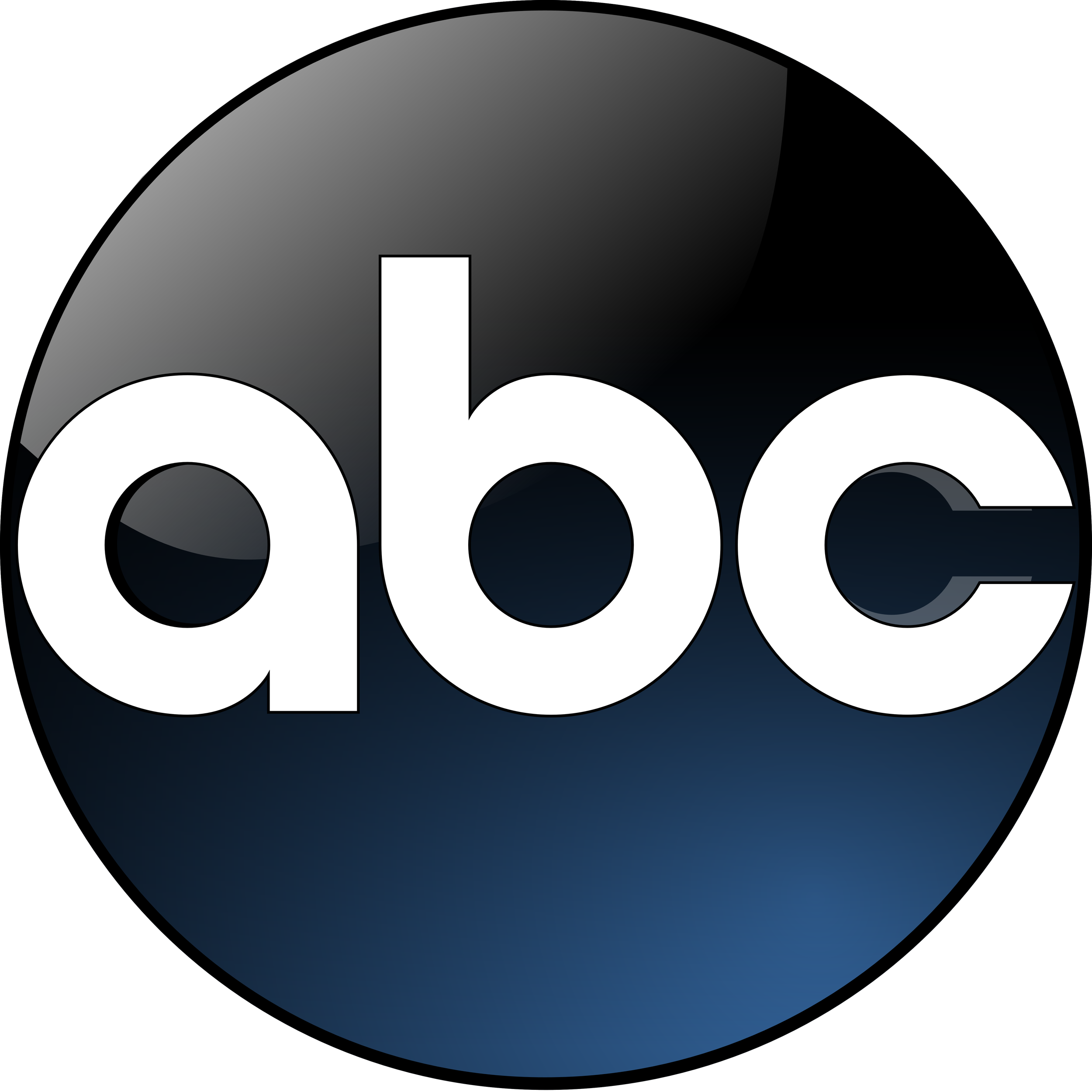 Close-up of a black and white restricted symbol with a dark blue gradient background.