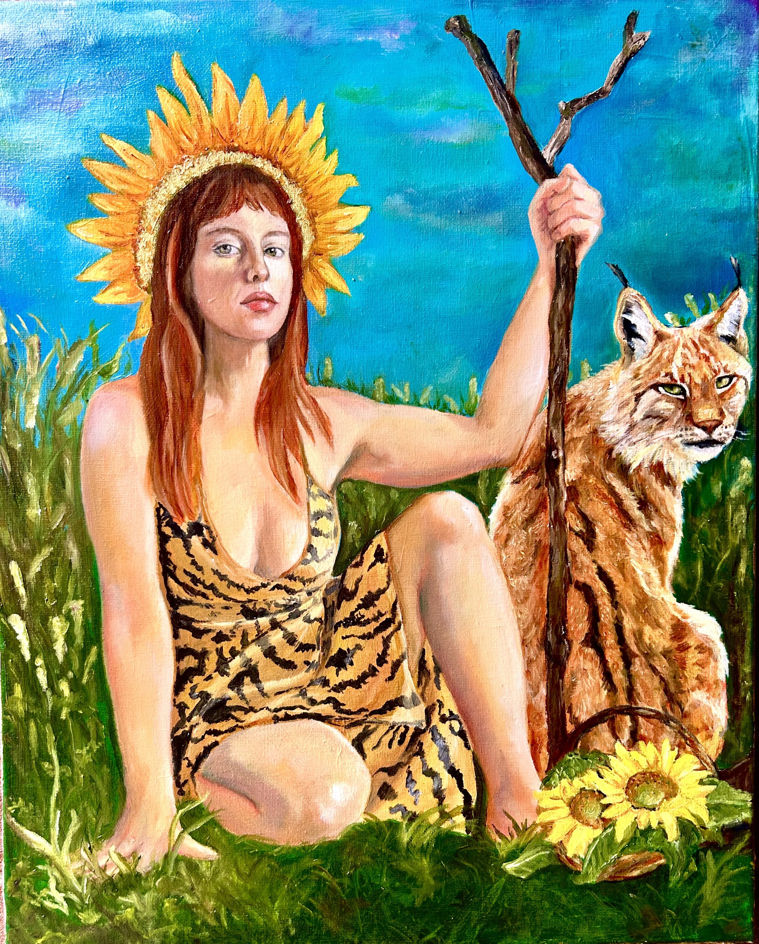 Queen of Wands - Tarot Series - Oil on Canvas