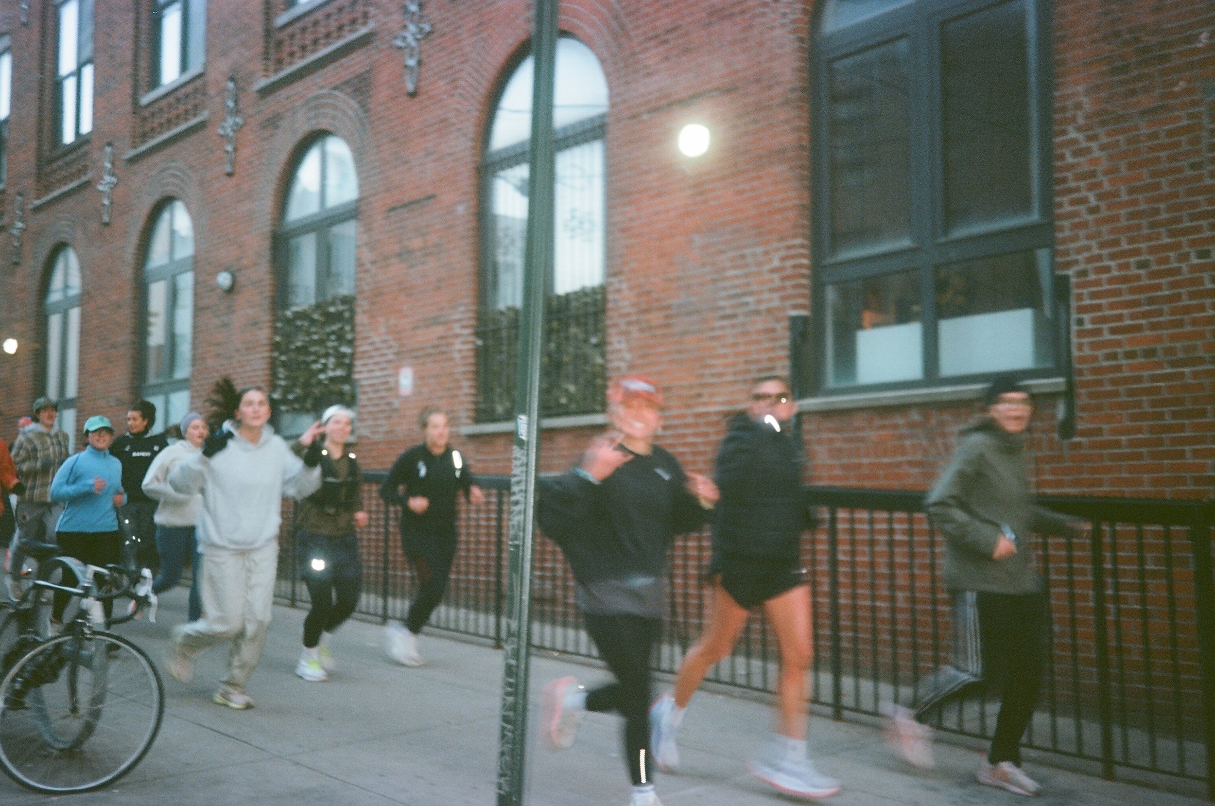 Group of people running during our Wednesday runs.