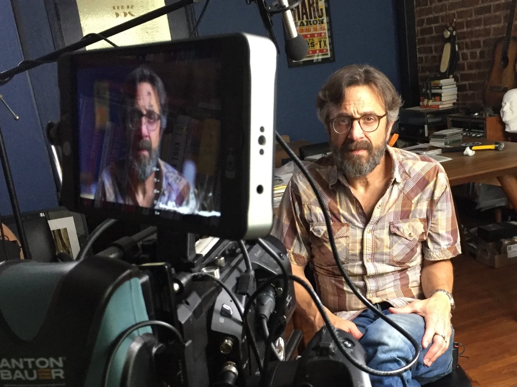 Marc&rsquo;s birthday was yesterday, so we celebrated in classic Marc Maron fashion: stayed inside, ignored the world, and hung out with our cats. 🐈  Now that we&rsquo;re plugged back in, we&rsquo;re sharing this throwback BTS shot from ANXIETY CLUB