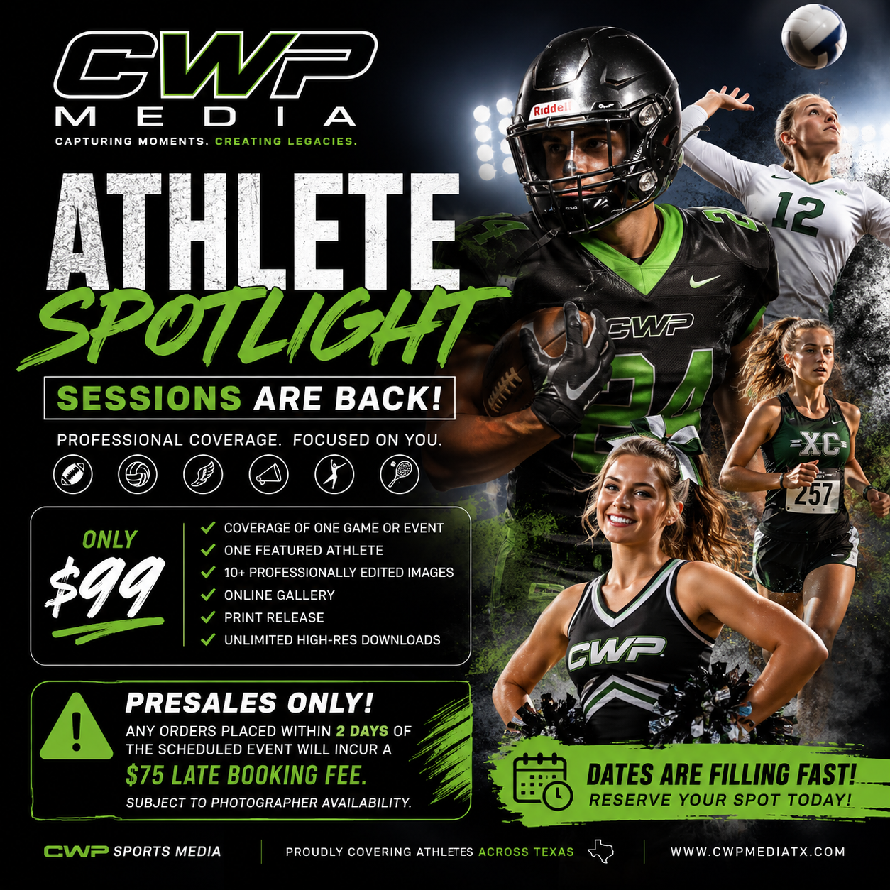 Athlete Spotlight -Presale (Must be more than 48hr before event date)