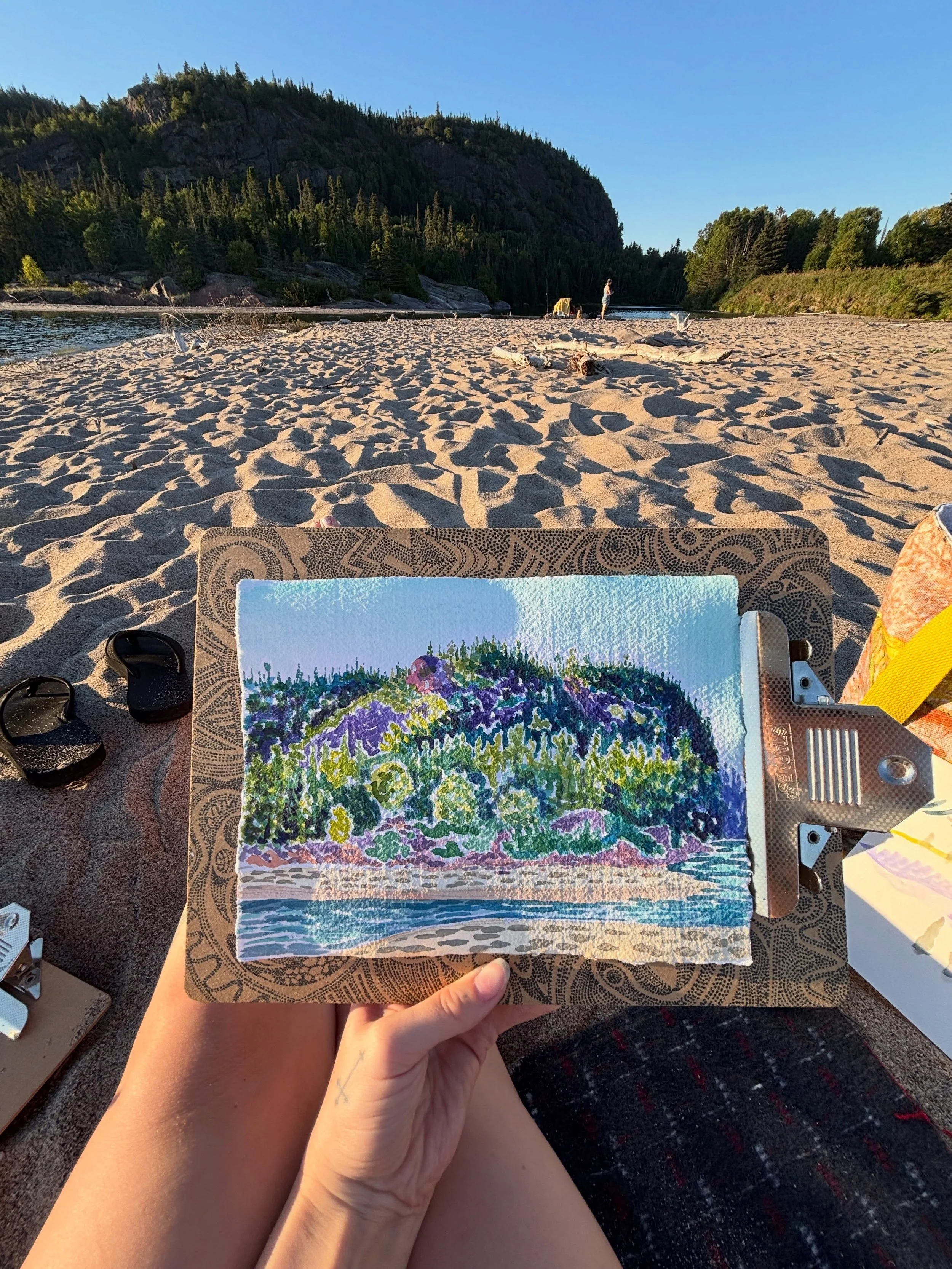 en plein air watercolour at Neys Provincial Park 🌲🌞
&bull;
&bull;
&bull;
#provincialpark #neys #watercolor #watercolour #canadianartist