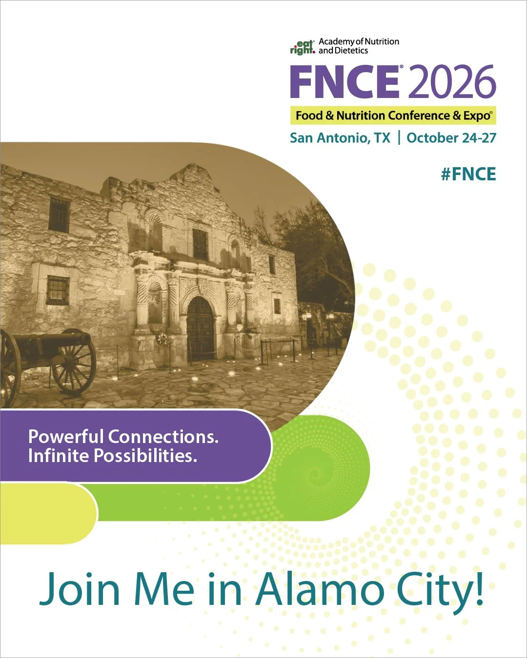 We're heading to San Antonio for the 2026 Food &amp; Nutrition Conference &amp; Expo this October. It's the perfect place to learn, be inspired and network. Interested? Join us!

More at the link in bio!

#FNCE