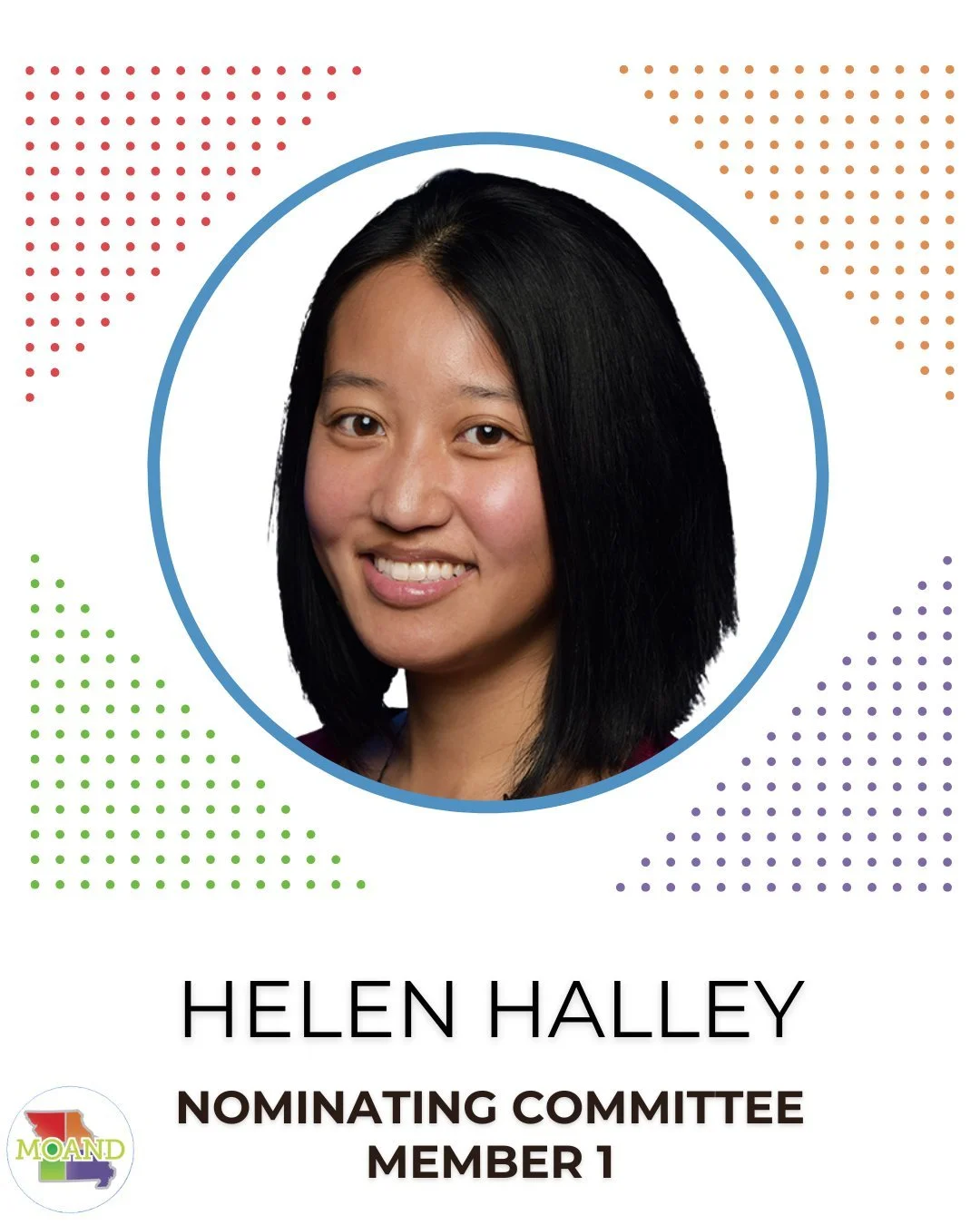 We're excited to welcome your 2026-2027 Nominating Committee!

Nominating Committee Member 1: Helen Halley, EdD, RD, LD