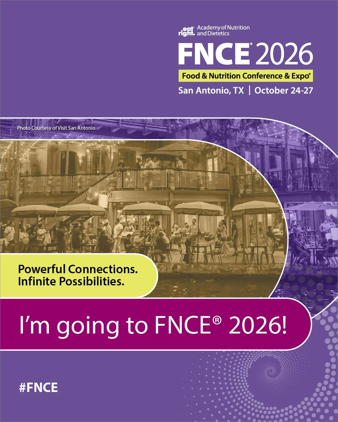 Excited for the 2026 Food &amp; Nutrition Conference &amp; Expo in San Antonio this October! Ready to learn, connect, and be inspired. Who's joining us?

More at the link in bio!

#FNCE