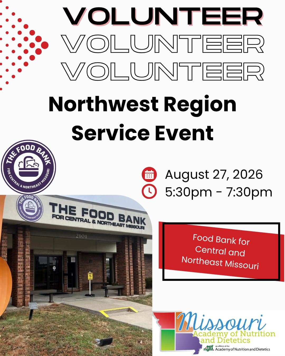 This August, volunteers are invited to support the Food Bank for Central and Northeast Missouri by helping sort, pack, and distribute food for families in need. This opportunity is a great way to give back to the community while making a direct impac