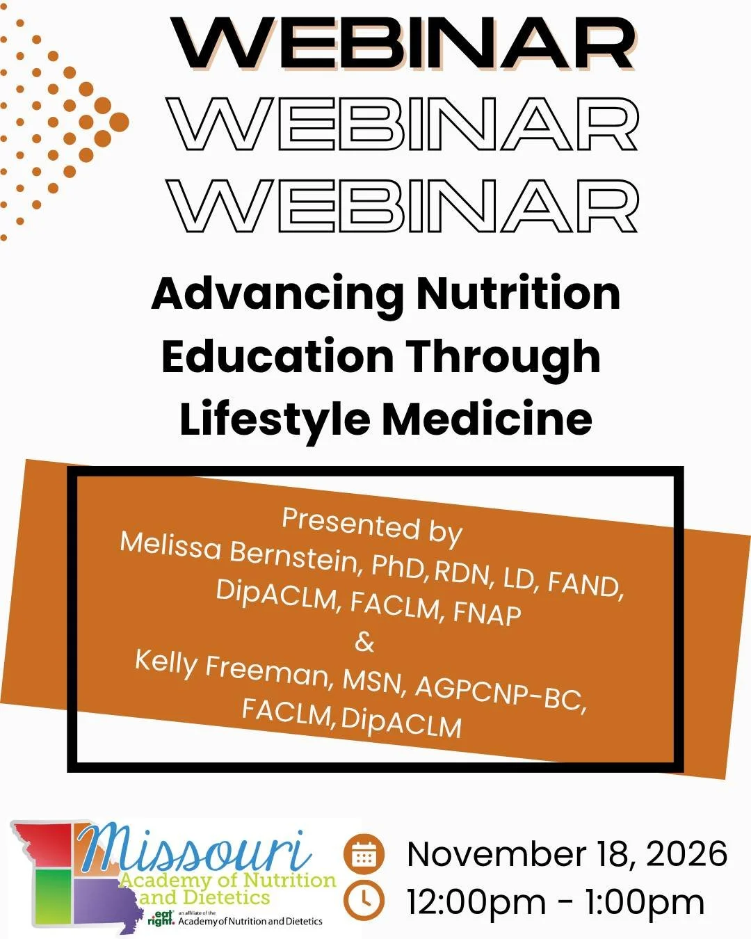 Advancing Nutrition Education Through Lifestyle Medicine: Integrating the Academic Certification Pathways into Your Nutrition Curriculum

Hosted by the Northeast Region.

As healthcare increasingly shifts toward prevention, treatment, and risk reduct