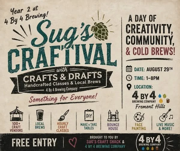 Sug's Craftival with Crafts &amp; Drafts By 4 Brewing
