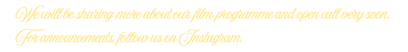 Message about sharing film program updates and a call to follow on Instagram.