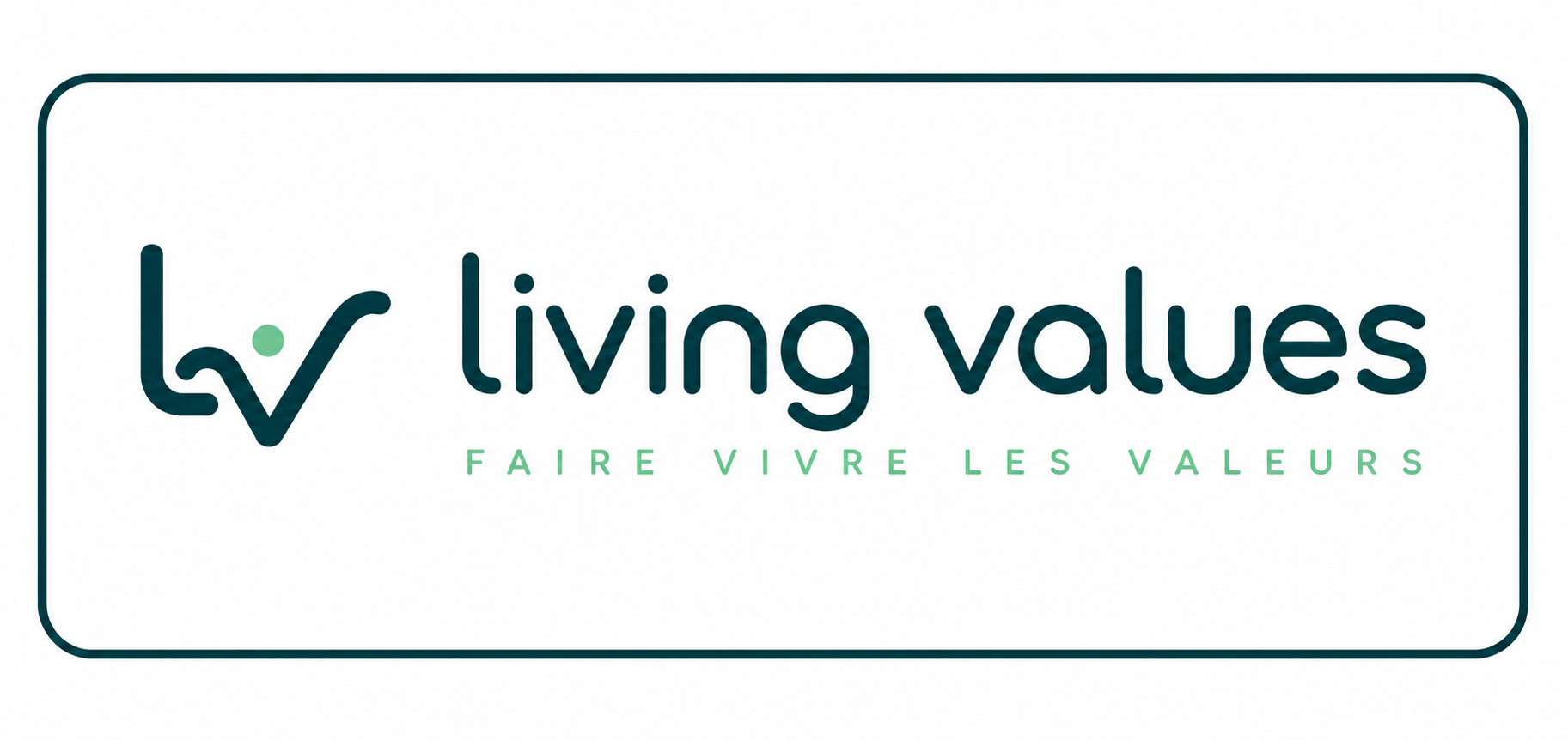 Logo de Living Values avec la phrase "Faire vivre les valeurs" en dessous.