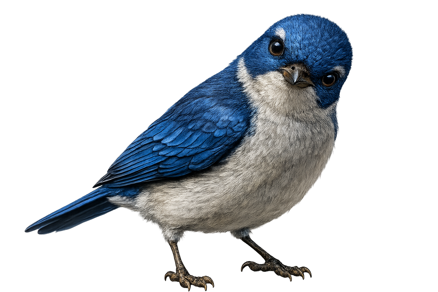 A Bluejay, with alert, inquisitive black eyes, is waiting to communicate your message across the realms.