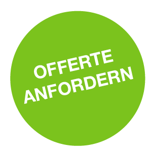 Grüner runder Button mit weißem Text 'OFFERTEN ANFORDERN'.