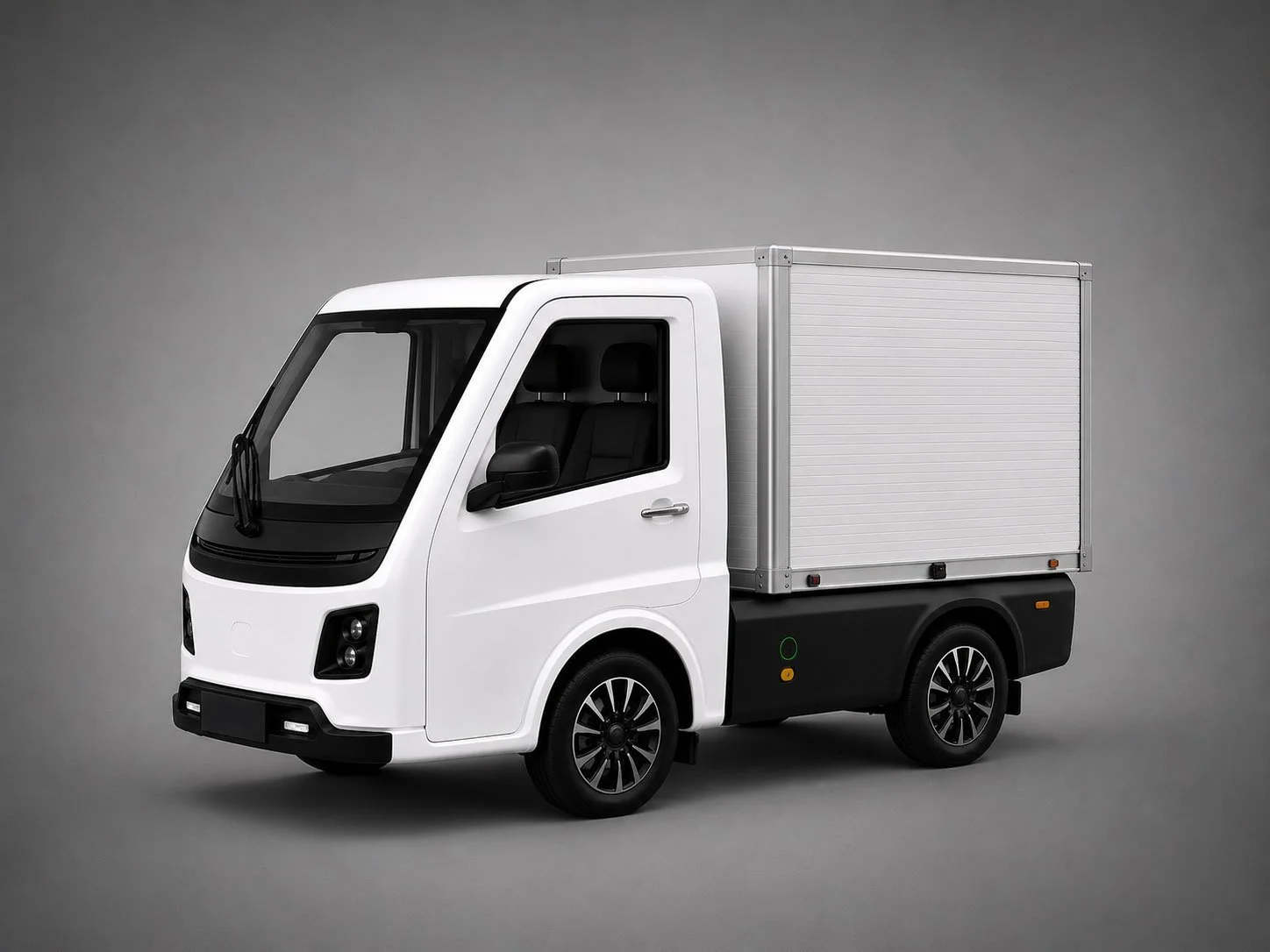 E-Kommun-Fahrzeug mit Alukoffer – ein kompaktes Kommunal-Elektrofahrzeug mit leichtem, robustem Kofferaufbau für den sicheren Transport von Gütern aller Art.