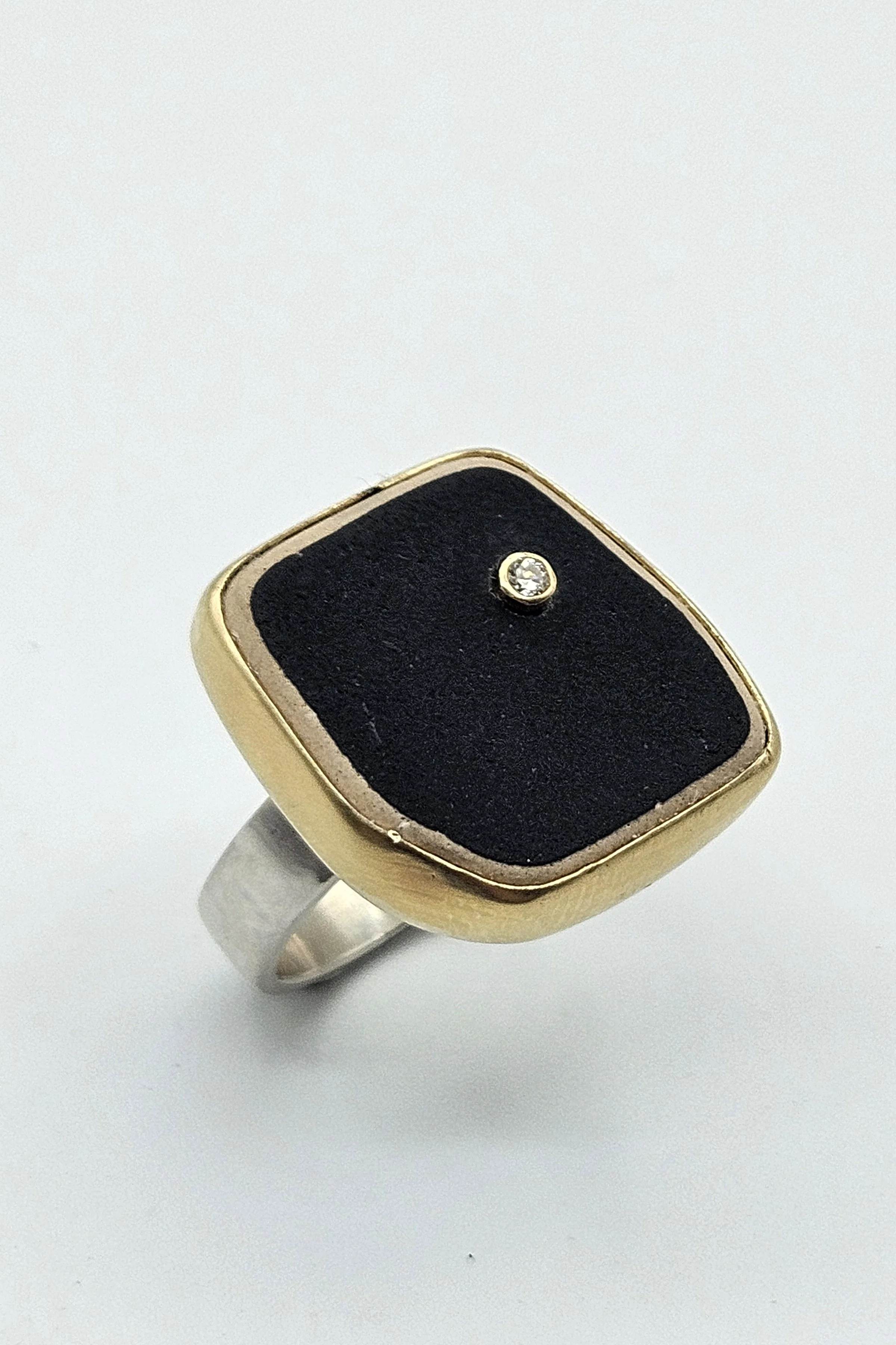 Italian Tile Ring with Diamond
