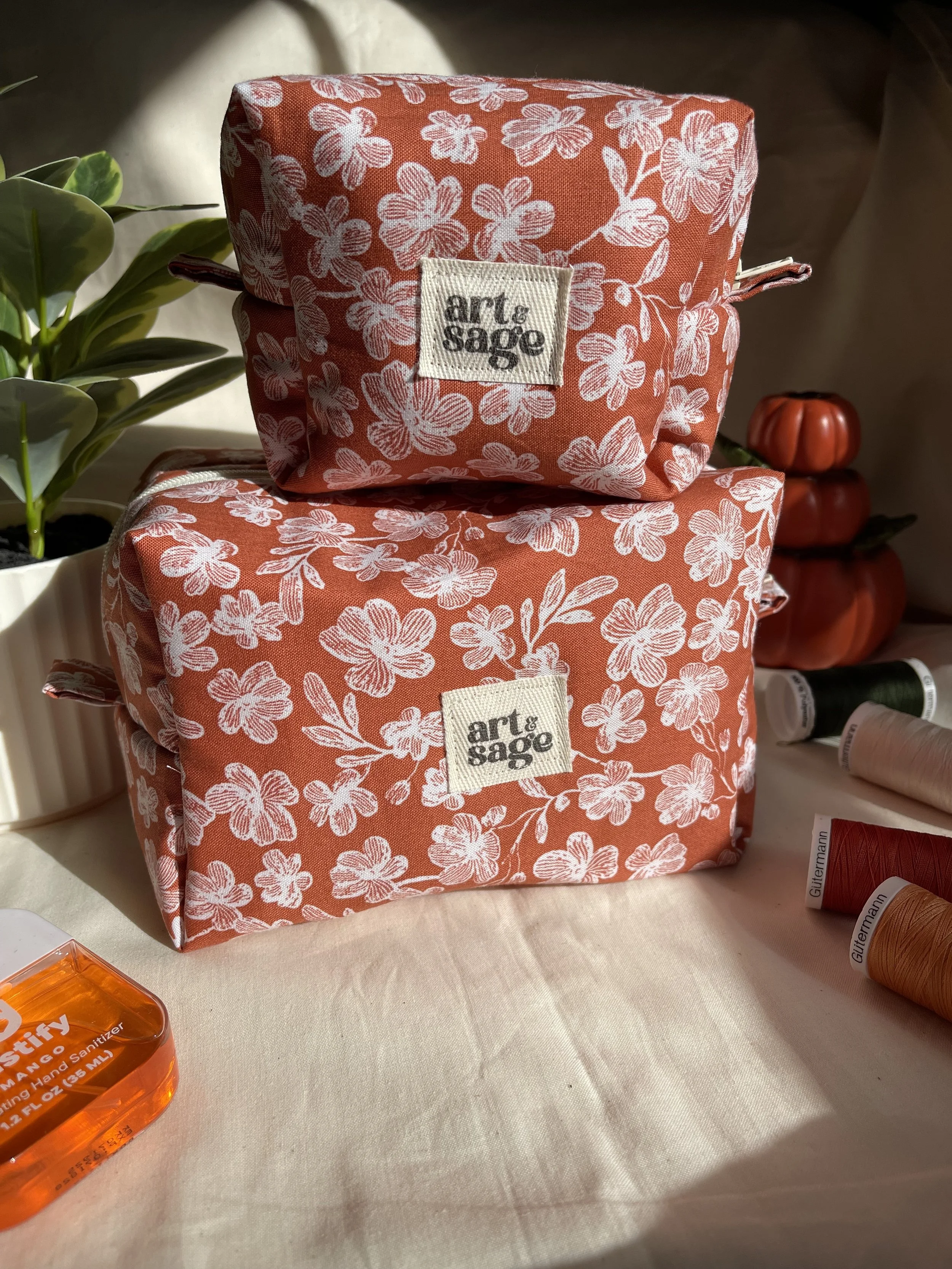 Rust Large Floral Bag - 001.jpg
