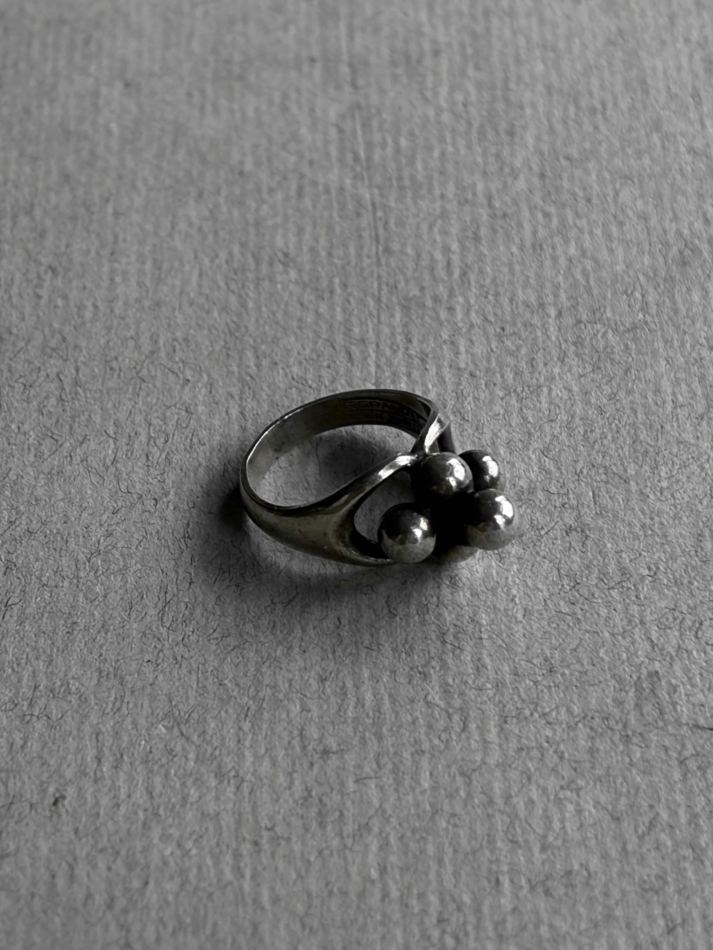 MIDCENTURY FINNISH MODERNIST SPHERE RING - SIZE 5