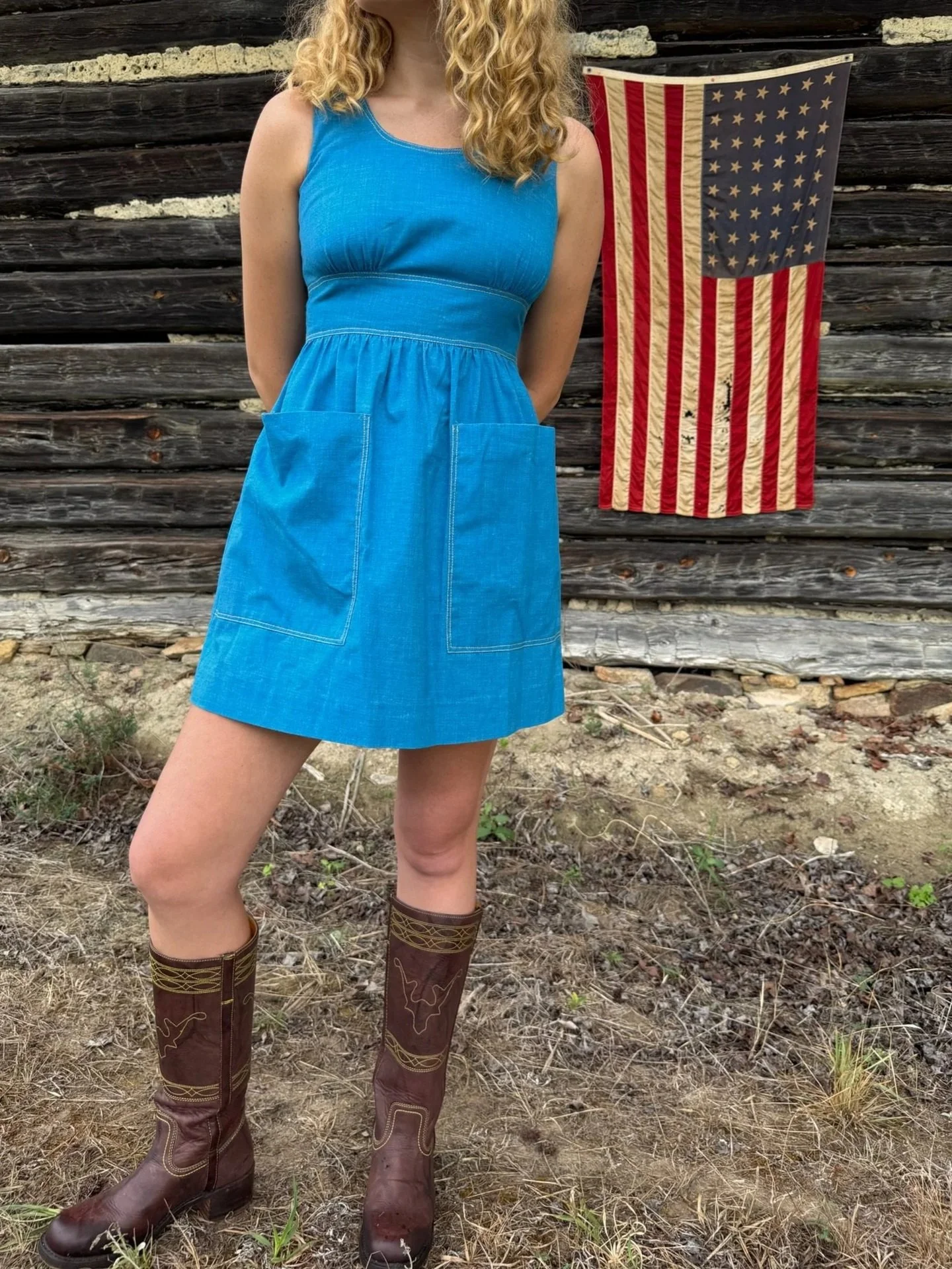 Little Blue Apron Dress