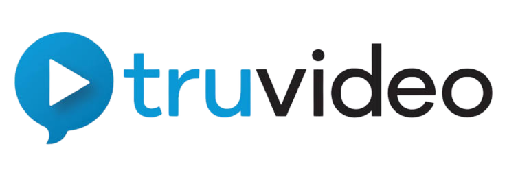 TruVideo logo with a blue play button icon and the company name in black and blue text.