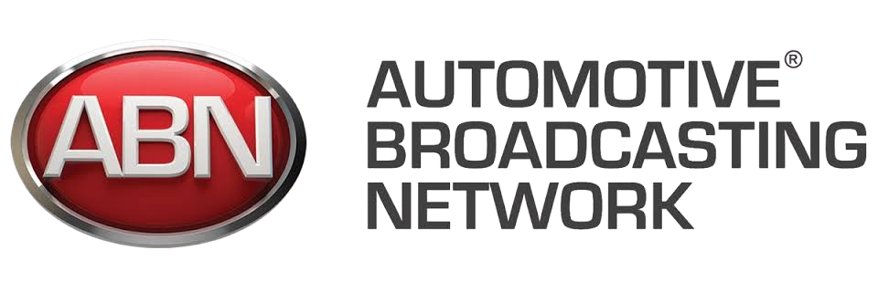ABN Automotive Broadcasting Network logo with red and gray design and text.