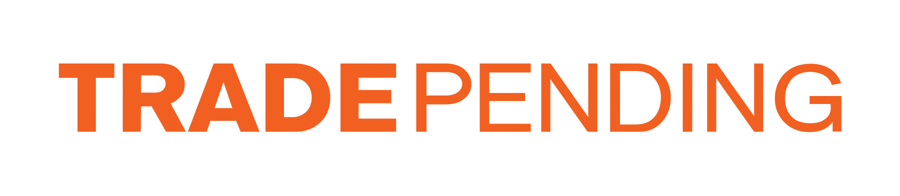Trade pending message with the word 'TRADE PENDING' in bold orange letters on a black background.