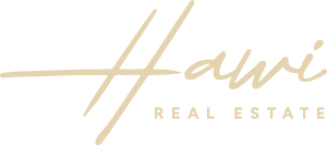 Hawi Real Estate logo with stylized text