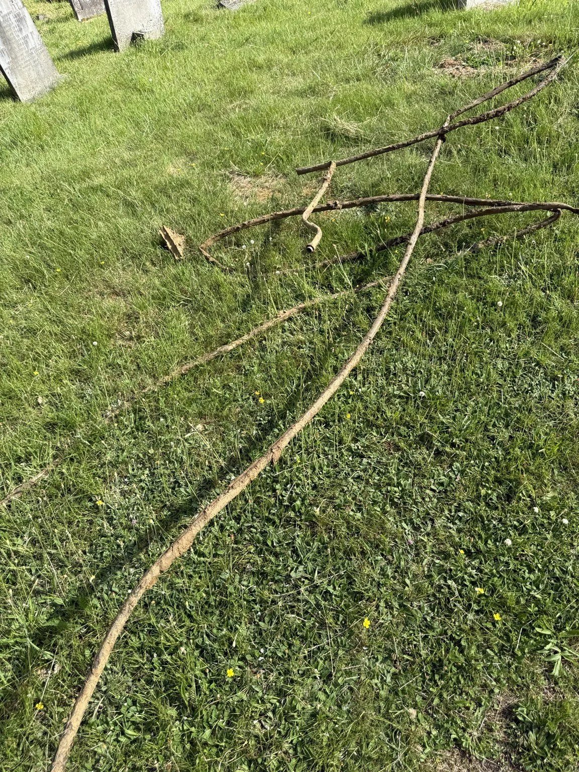 Old metal water pipework removed