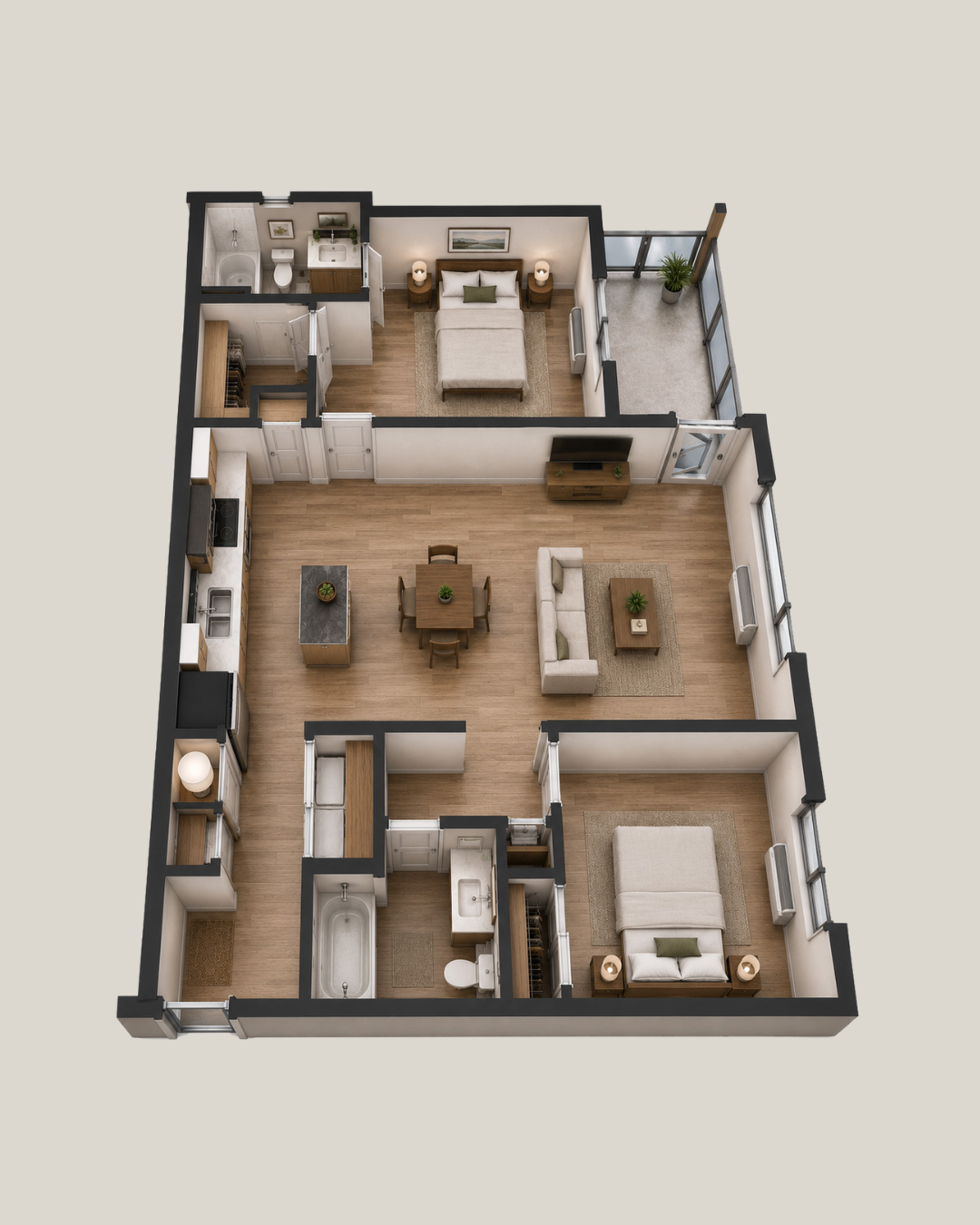 Two Bed | Two Bath