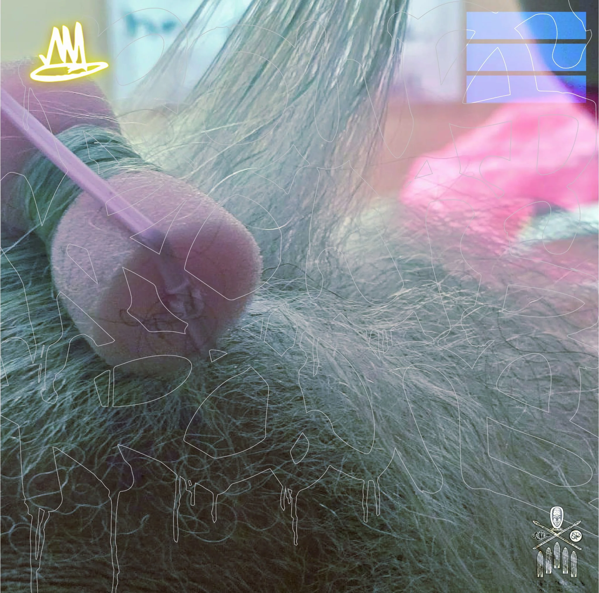 Close-up of yarn being wound onto a spool, with some knitting or weaving tools in the background.