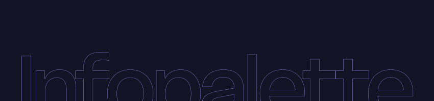 A dark background with the word 'Infopalette' written in light, thin text.