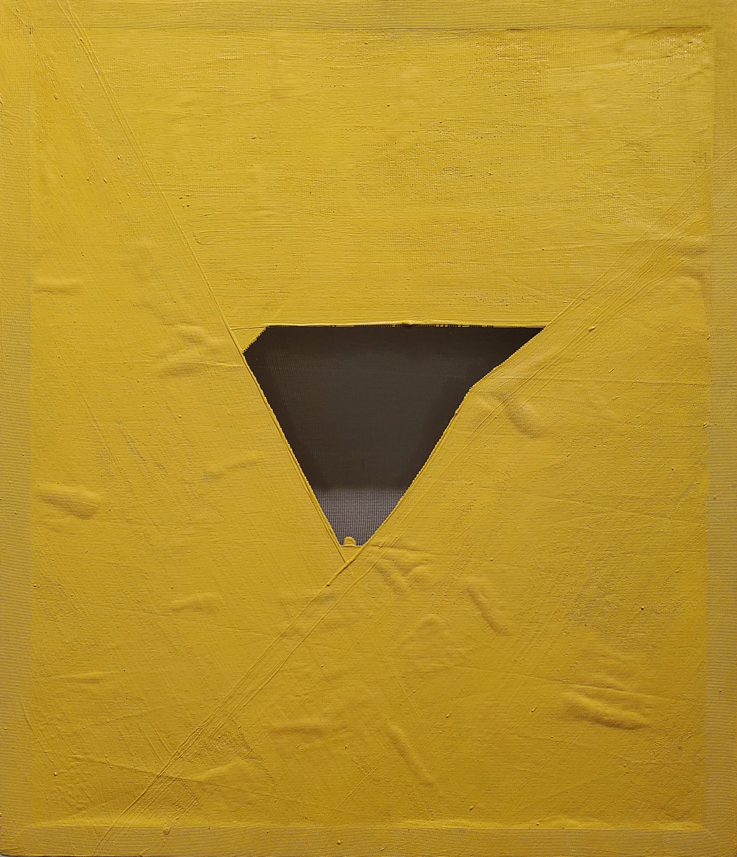 Chuck Manion, Yellow, 2015, oil on mosquito net