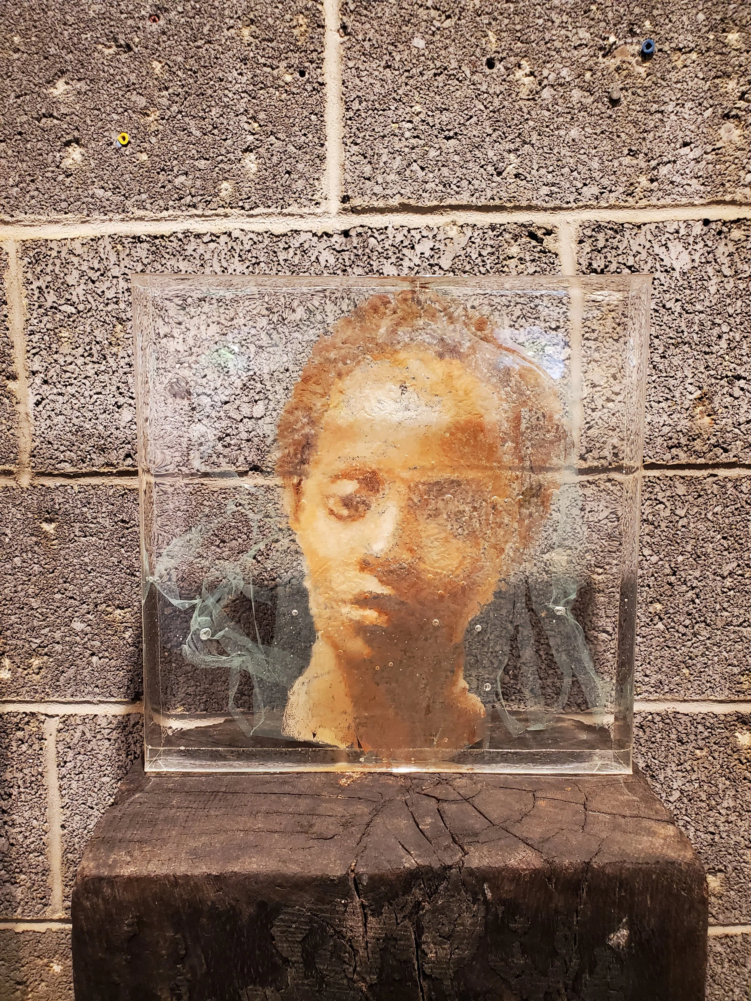 Nick Weber, Pressings in Resin #5, 2026, epoxy resin and oil on plastic