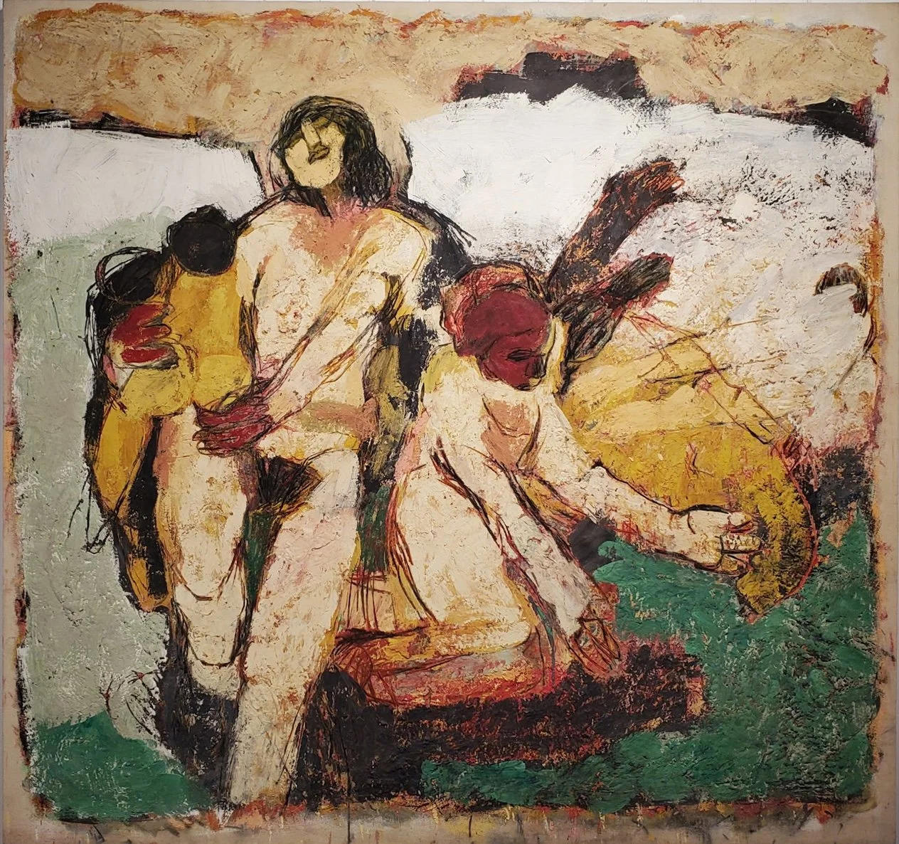 Hildy Maze, Untitled #25: Time Being, 1999, oil and mixed media on canvas