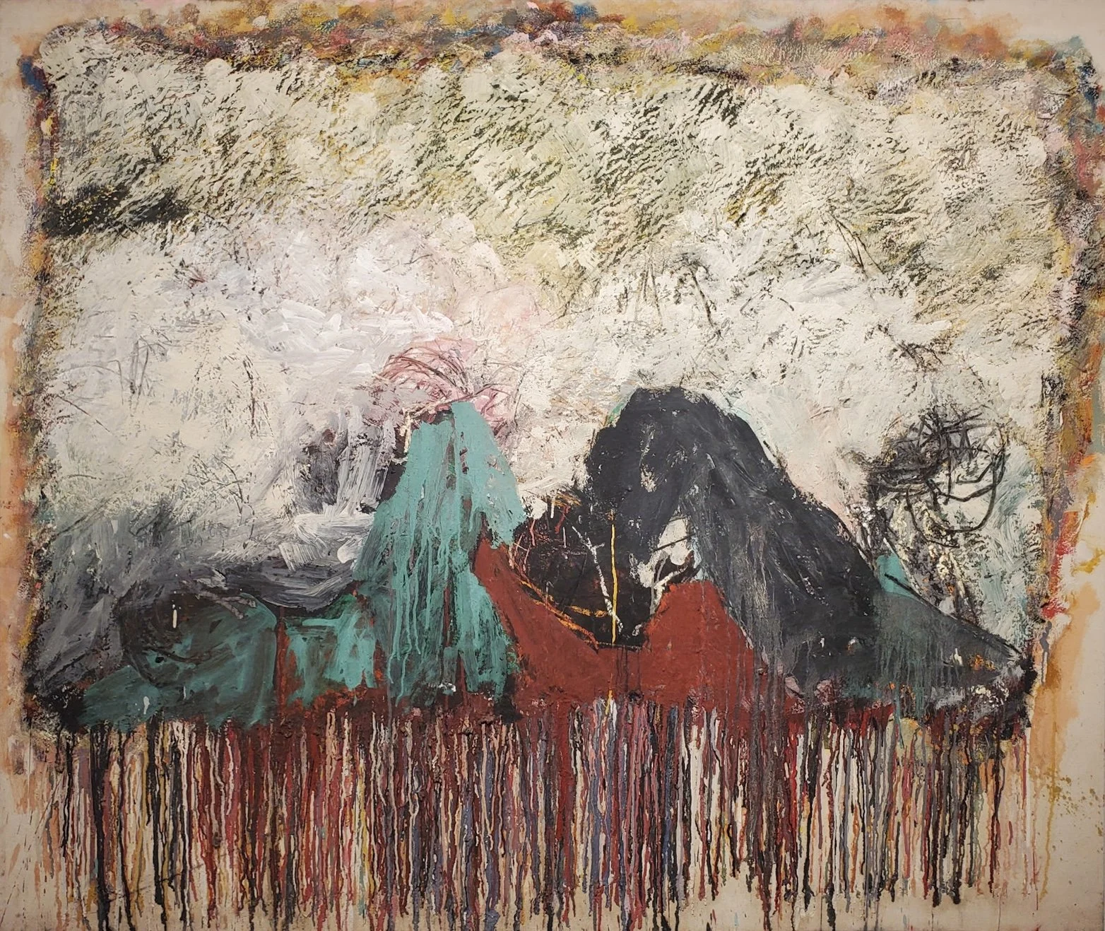 Hildy Maze, Untitled #28, ca. 2014, oil and mixed media on canvas
